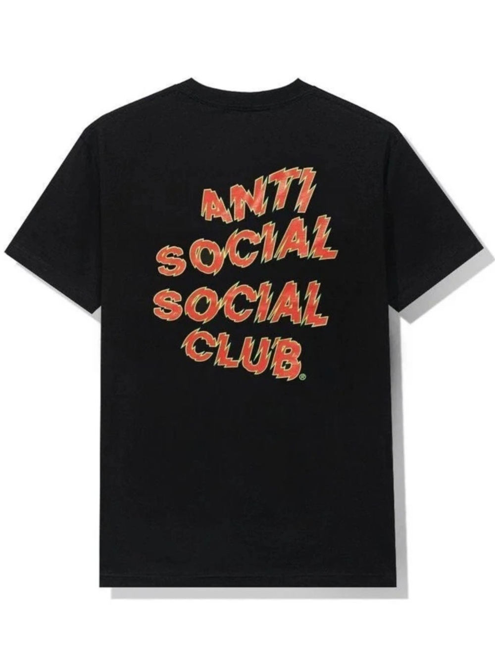 Anti Social Social Club Electric Logo Tee Black Red Orange Medium NWT